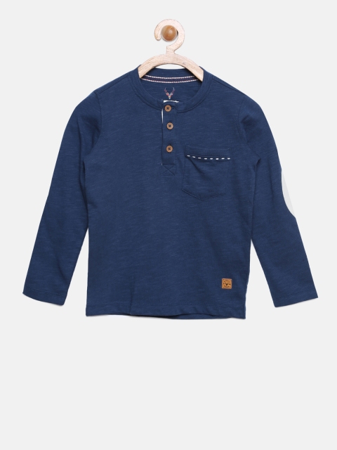 

Allen Solly Junior Boys Navy Blue Henley Neck T-shirt