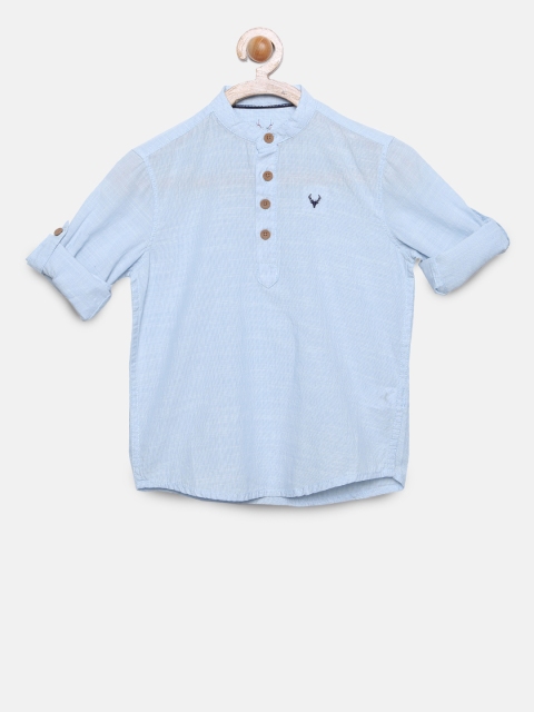 

Allen Solly Junior Boys Blue Regular Fit Solid Casual Shirt