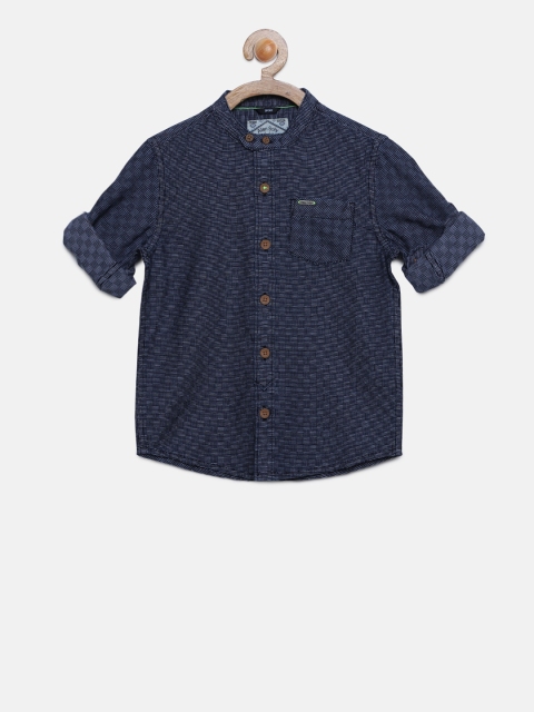 

Allen Solly Junior Boys Navy Blue Regular Fit Self Design Casual Shirt