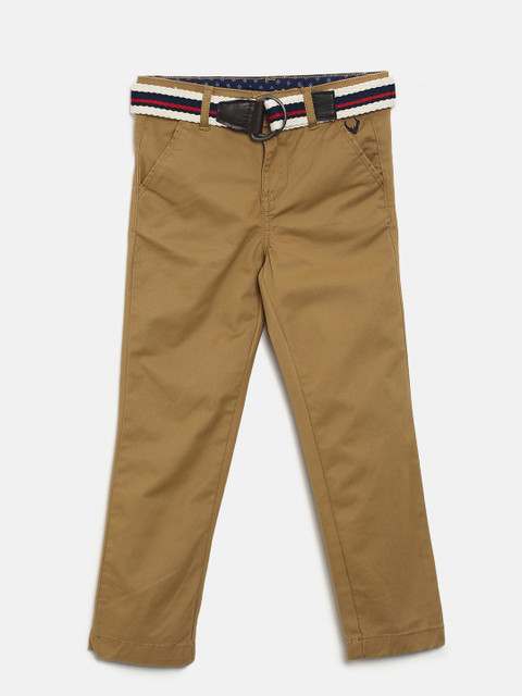 

Allen Solly Junior Boys Khaki Slim Fit Solid Regular Trousers