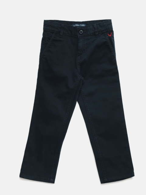 

Allen Solly Junior Boys Navy Blue Solid Regular Trousers