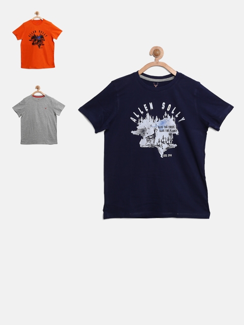 

Allen Solly Junior Boys Pack of Three Round Neck Pure Cotton T-shirts, Orange