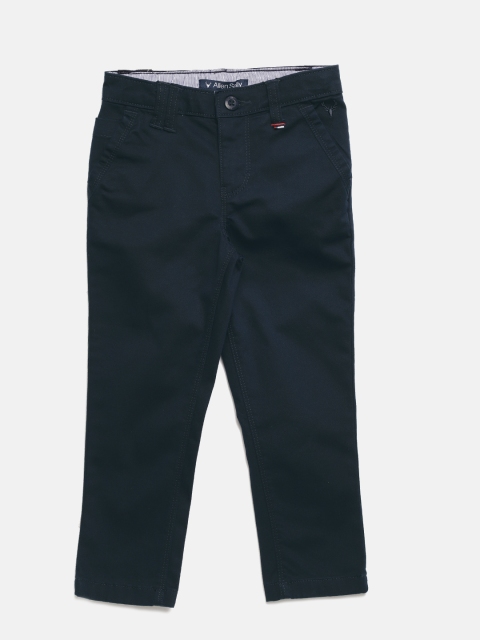 

Allen Solly Junior Boys Navy Blue Solid Regular Trousers