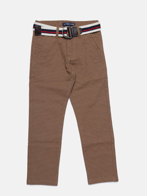 

Allen Solly Junior Boys Brown Slim Fit Solid Regular Trousers
