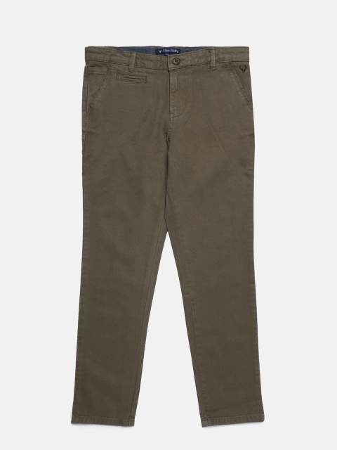 

Allen Solly Junior Boys Olive Green Slim Fit Solid Regular Trousers