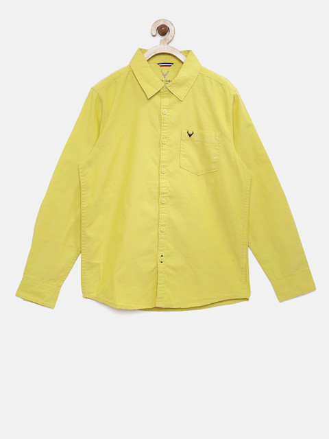 

Allen Solly Junior Boys Yellow Regular Fit Solid Casual Shirt