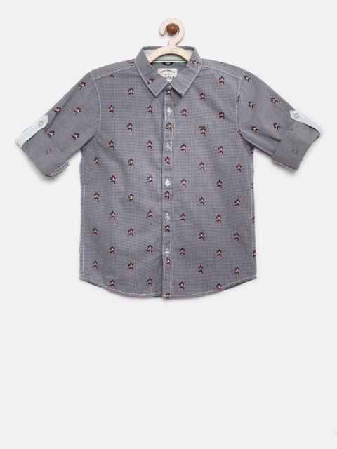 

Allen Solly Junior Boys Grey Regular Fit Printed Casual Shirt