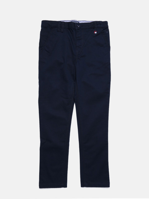 

Allen Solly Junior Boys Navy Blue Slim Fit Solid Regular Trousers