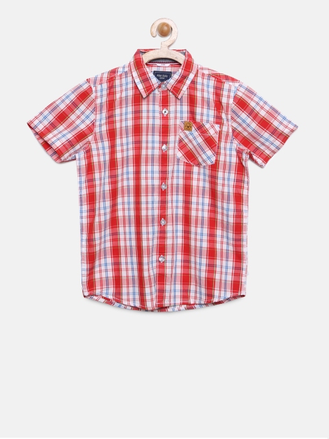 

Allen Solly Junior Boys Red & White Regular Fit Checked Casual Shirt