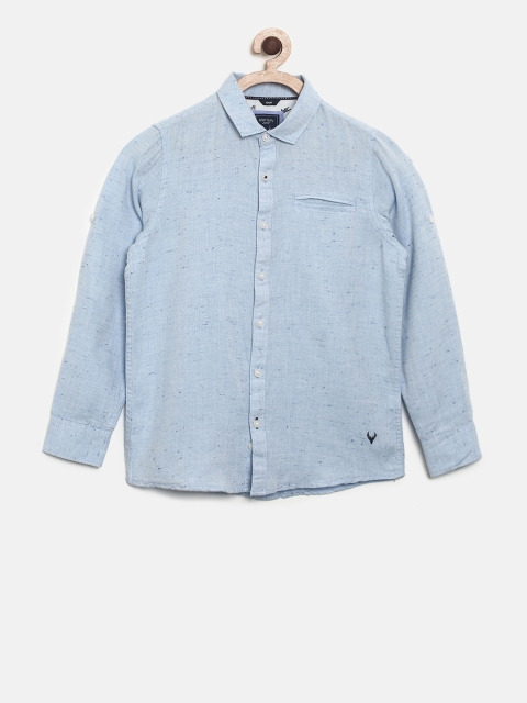 

Allen Solly Junior Boys Blue Regular Fit Solid Casual Shirt