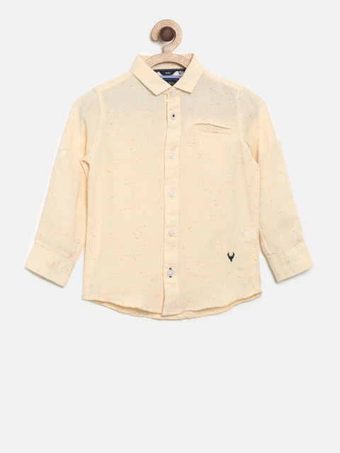 

Allen Solly Junior Boys Yellow Regular Fit Solid Casual Shirt