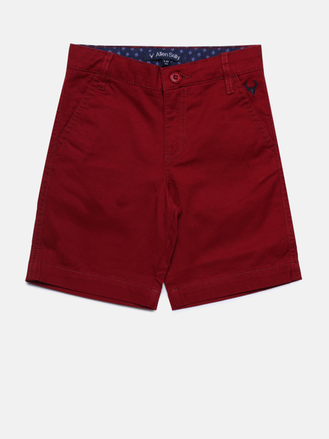 

Allen Solly Junior Boys Red Solid Regular Fit Regular Shorts