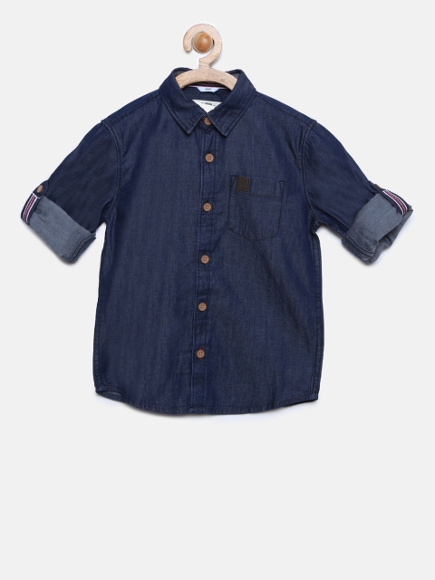 

Allen Solly Junior Boys Blue Regular Fit Solid Casual Shirt
