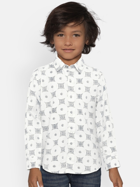 

Allen Solly Junior Boys White Printed Casual Shirt