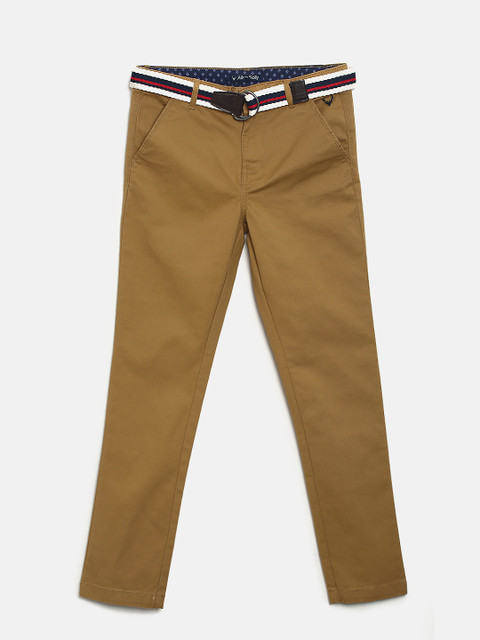 

Allen Solly Junior Boys Khaki Slim Fit Solid Regular Trousers