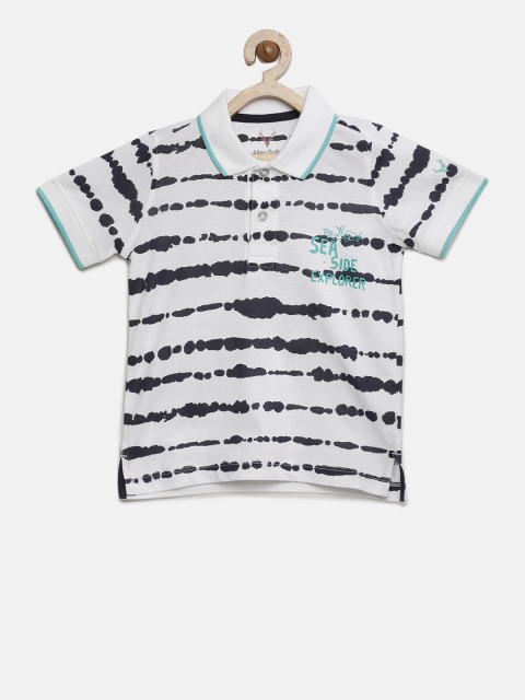 

Allen Solly Junior Boys White Printed Polo Collar T-shirt