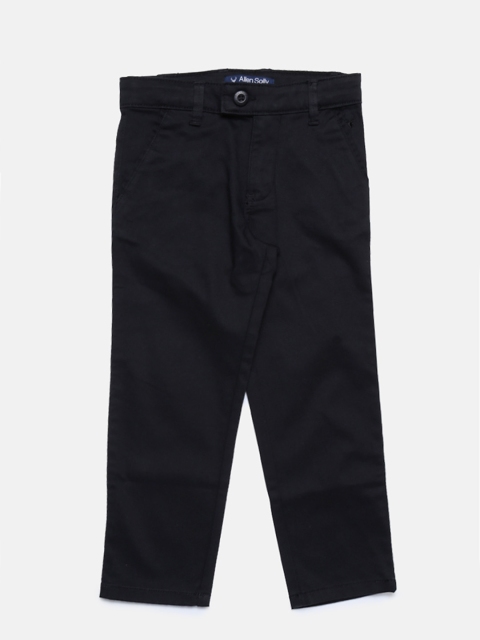 

Allen Solly Junior Boys Black Slim Fit Solid Regular Trousers