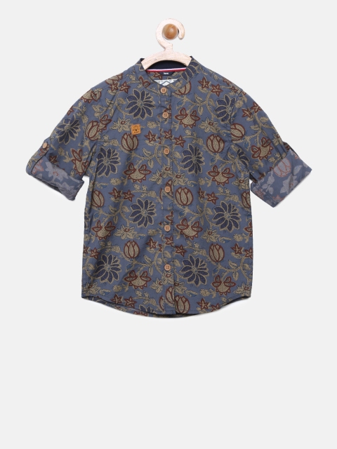 

Allen Solly Junior Boys Grey Regular Fit Printed Casual Shirt