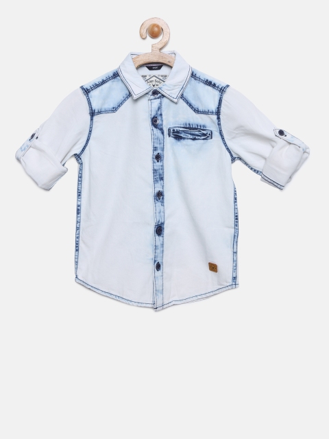 

Allen Solly Junior Boys Blue Regular Fit Faded Casual Shirt