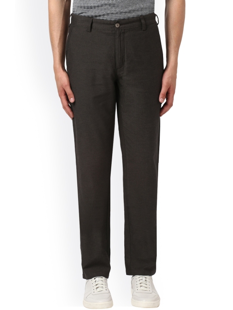 

ColorPlus Men Brown Regular Fit Solid Regular Trousers