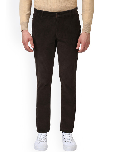 

ColorPlus Men Brown Regular Fit Solid Regular Trousers