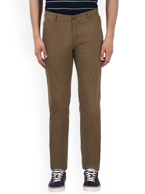 

ColorPlus Men Brown Regular Fit Solid Regular Trousers