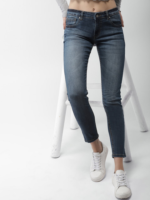 

Mast & Harbour Women Blue Skinny Fit Mid-Rise Clean Look Stretchable Jeans