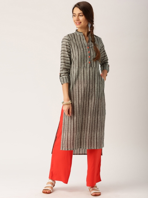 

Jaipur Kurti Women Grey Printed Kurta with Palazzos