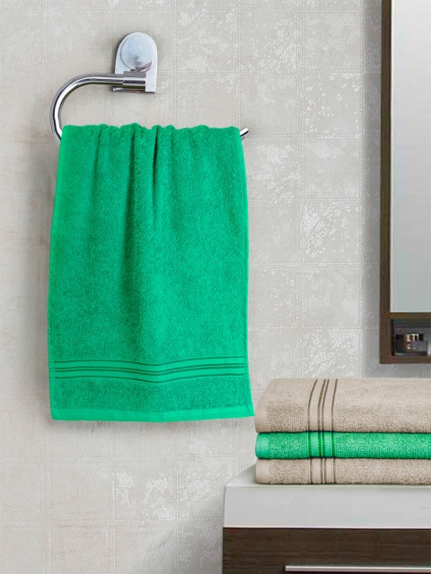 

swiss republic Set of 4 Cotton 450 GSM Hand Towels, Green
