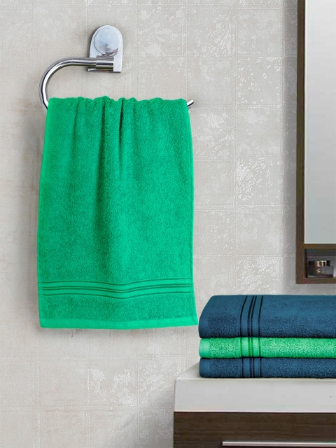 

swiss republic Set of 4 Cotton 450 GSM Hand Towels, Green