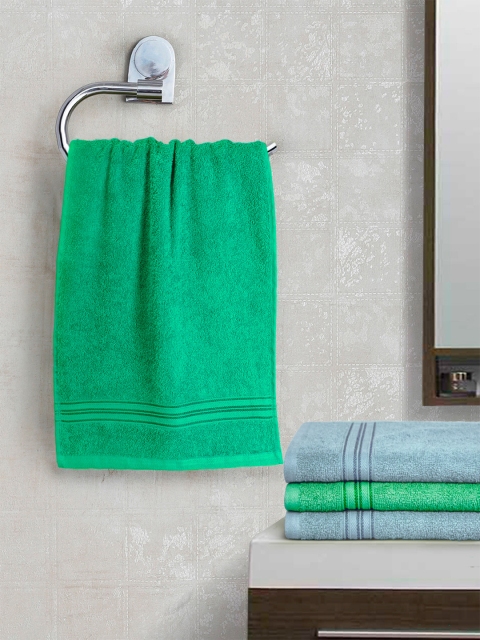 

swiss republic Set of 4 Cotton 450 GSM Hand Towels, Green