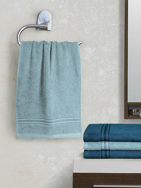 

swiss republic Set of 4 Cotton 450 GSM Hand Towels, Grey