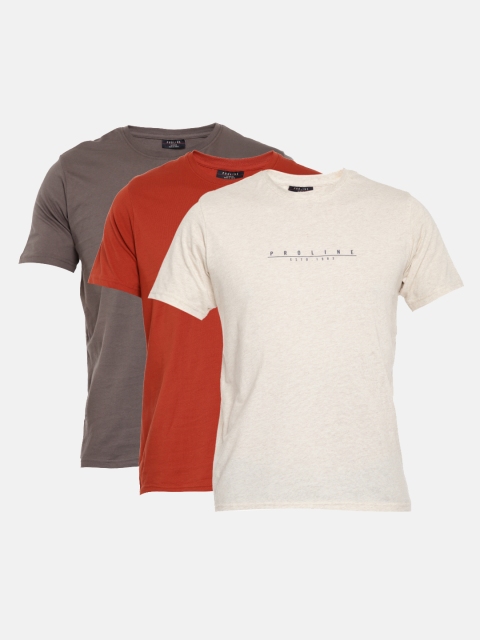 

Proline Active Pack of 3 Pure Cotton T-shirts, Charcoal