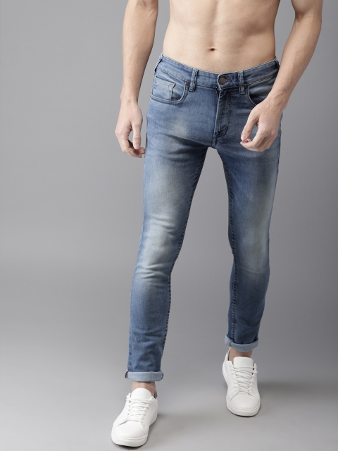 

HERE&NOW Men Blue Skinny Fit Mid-Rise Clean Look Stretchable Jeans