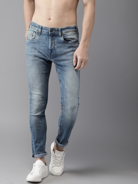 

HERE&NOW Men Blue Skinny Fit Mid-Rise Clean Look Stretchable Jeans