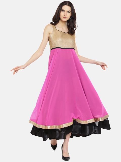 

Shakumbhari Women Pink Solid A-Line Dress