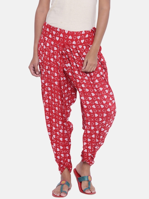 

9rasa Women Red Printed Dhoti