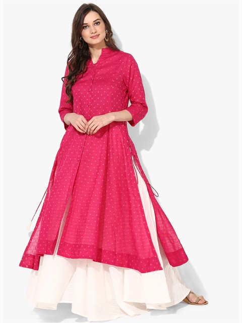 

Sangria Women Fuchsia Printed Kurta with Palazzos