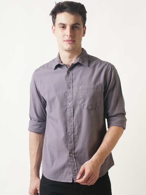 

Blue Saint Men Grey Smart Slim Fit Solid Casual Shirt