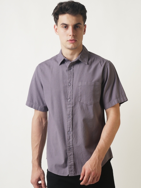 

Blue Saint Men Grey Smart Slim Fit Solid Casual Shirt