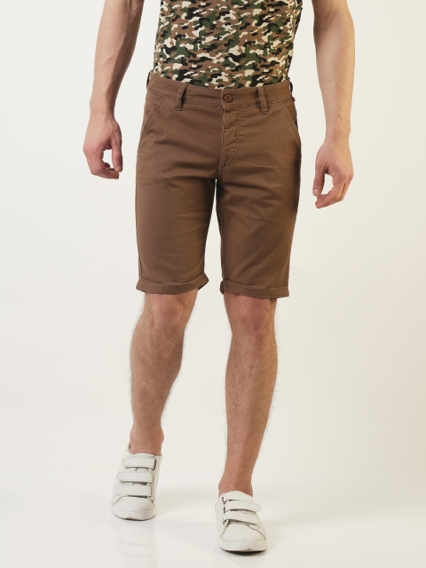 

Blue Saint Men Brown Solid Slim Fit Chino Shorts