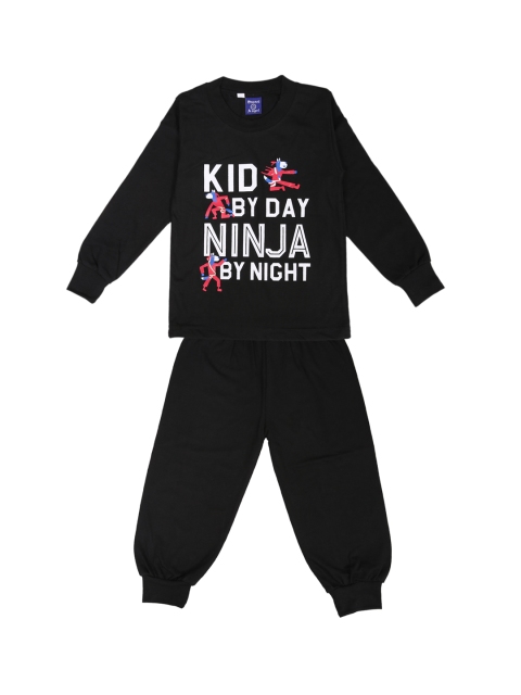 

SWEET ANGEL Kids Black Printed Night Suit 300684-20