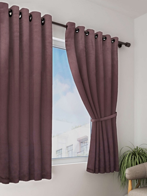 

BIANCA Coffee Brown Sing;e Black Out Window Curtain