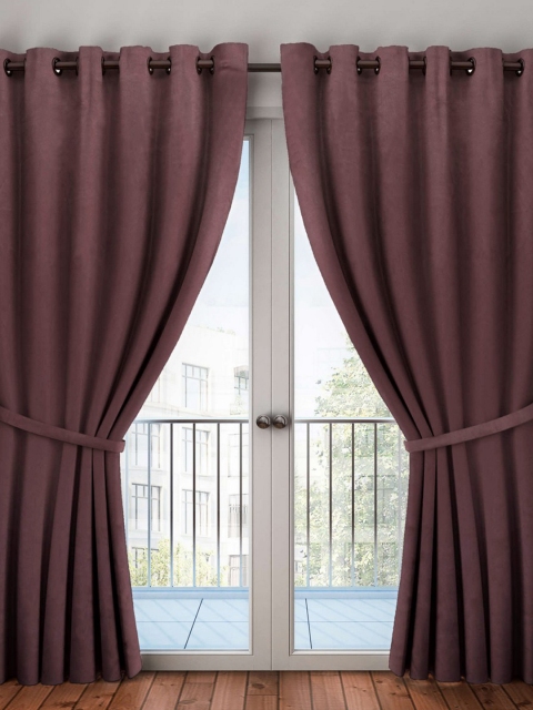 

BIANCA Coffee Brown Single Black Out Door Curtain