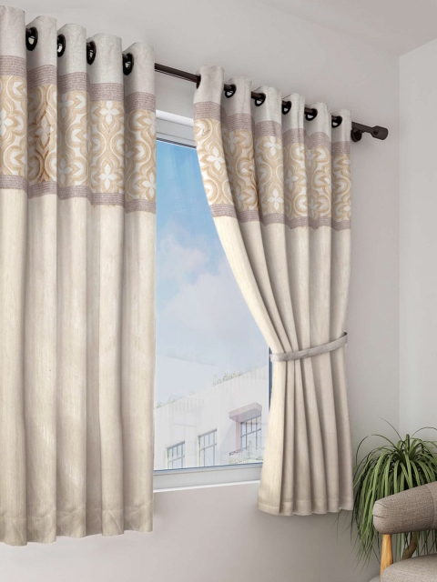 

BIANCA Beige Single Window Curtain, Gold