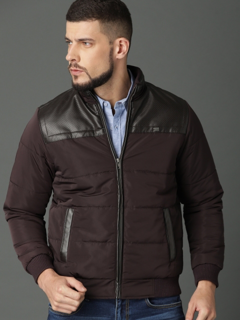 

Roadster Men Burgundy Bomber Memory Jacket