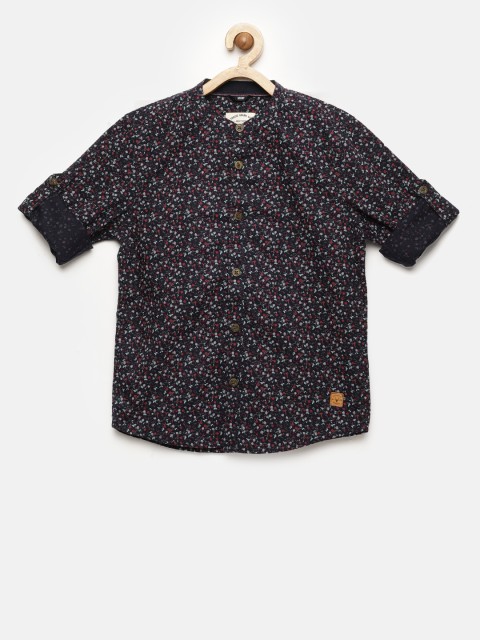 

Allen Solly Junior Boys Navy Blue Regular Fit Printed Shirt