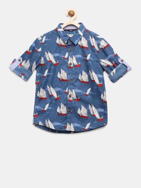 

Allen Solly Junior Boys Blue Regular Fit Printed Casual Shirt