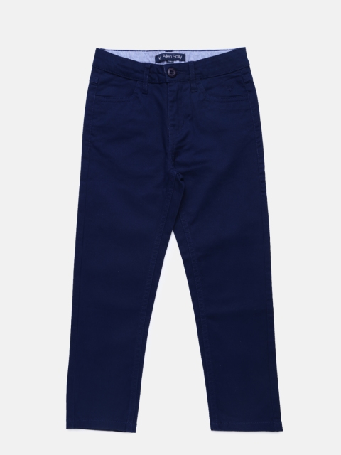 

Allen Solly Junior Boys Navy Blue Slim Fit Solid Regular Trousers