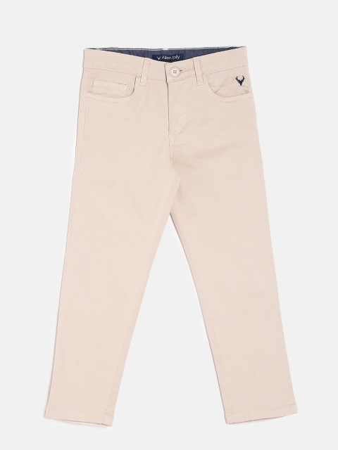 

Allen Solly Junior Boys Cream-Coloured Slim Fit Solid Regular Trousers